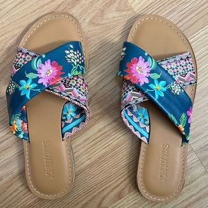 Johnny Was NWOB Sonoma Slide Sandal - Floral Print 6